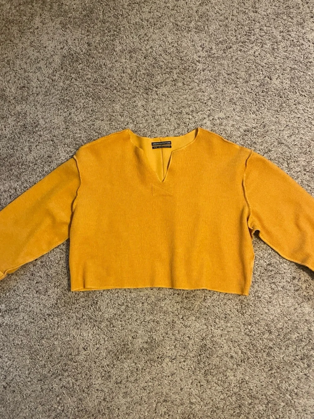 UO Yellow Cropped Knit Top